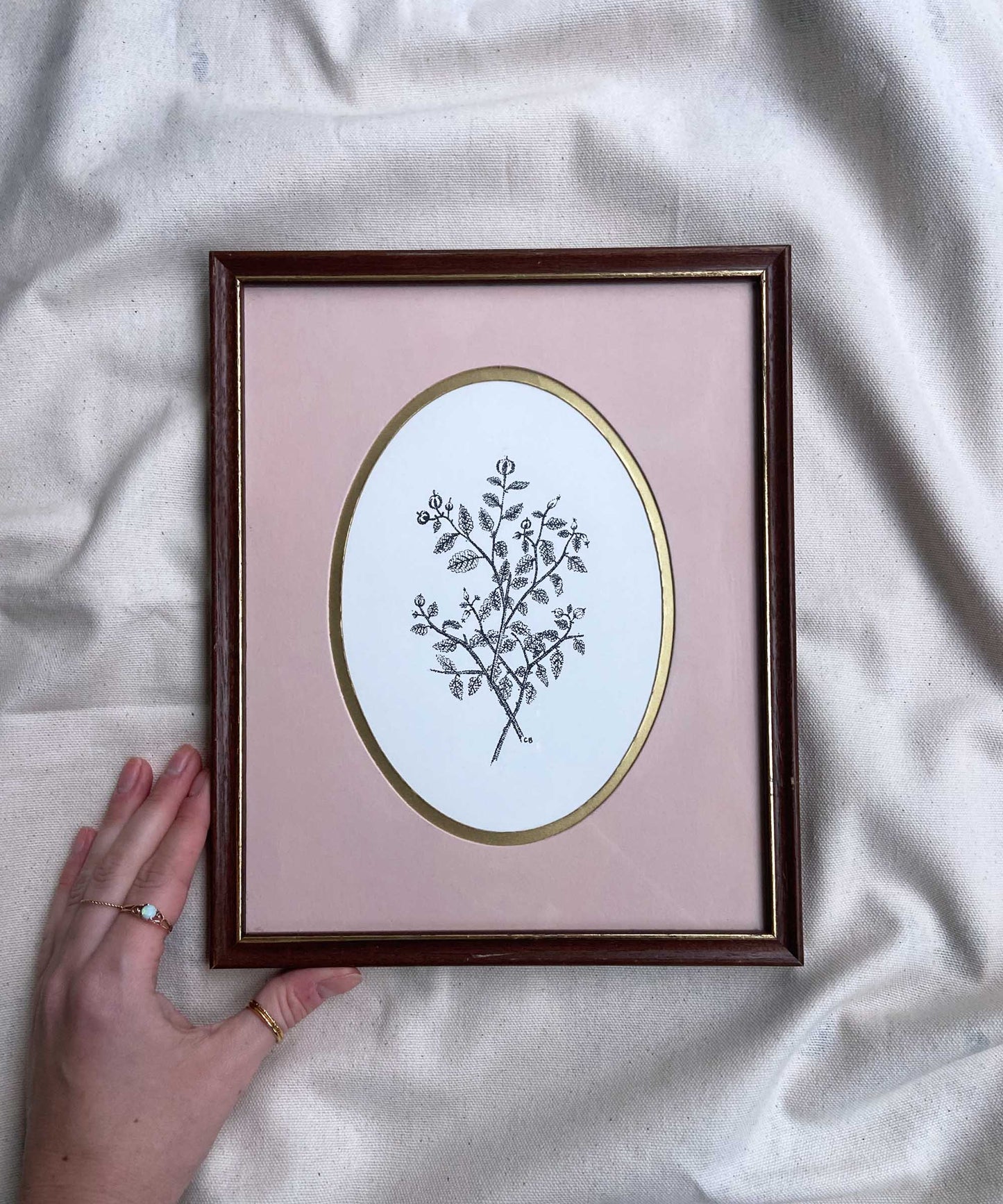 Vintage florals framed original