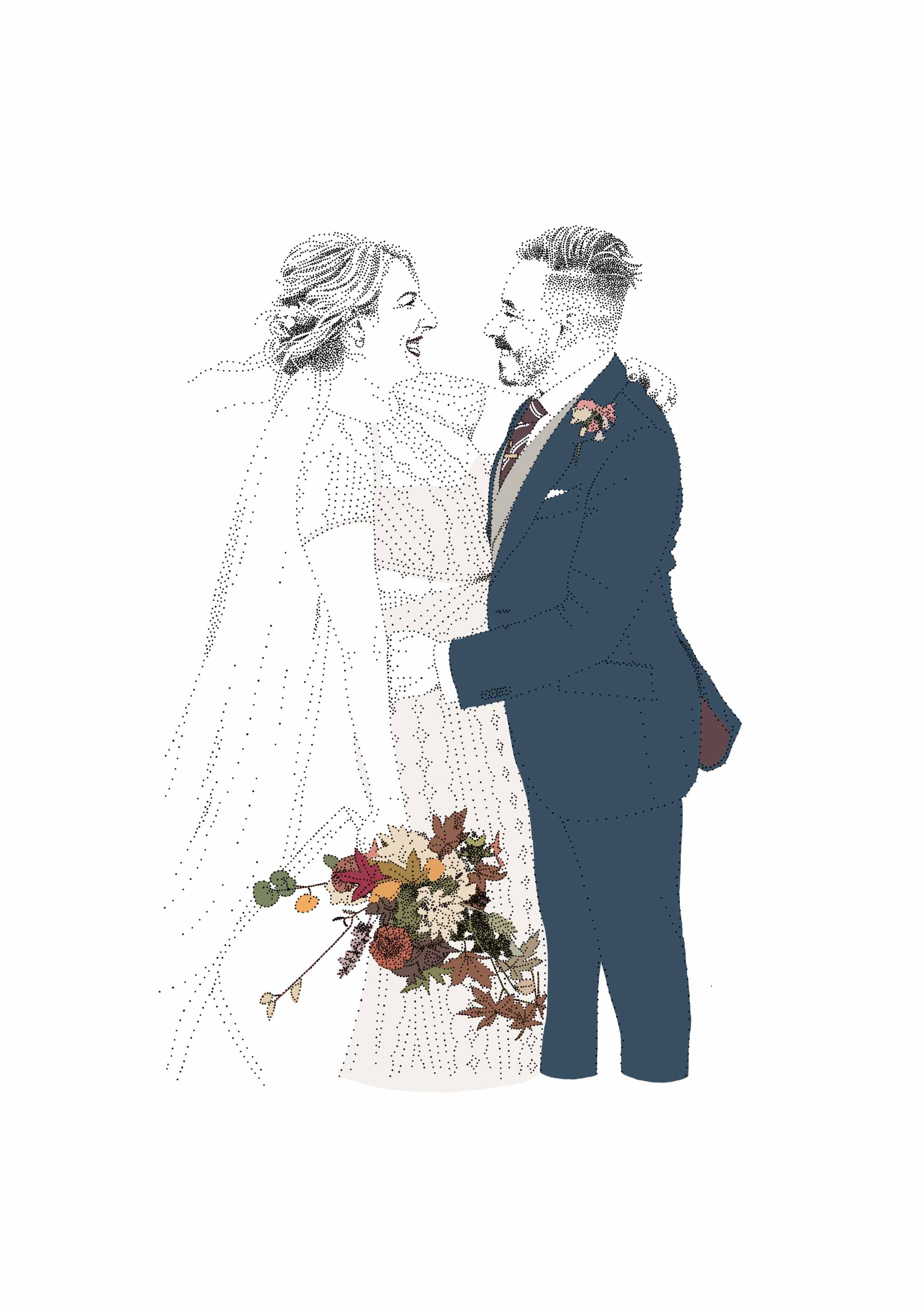 Unique Valentine's Gift, Wedding Drawing, Wedding Photograph, Couples Drawing Bamber Prints